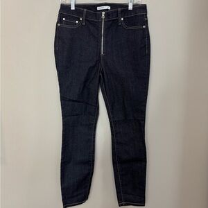 Women's Nine West Exposed Zip Skinny High Rise Black Jeans. Size 10